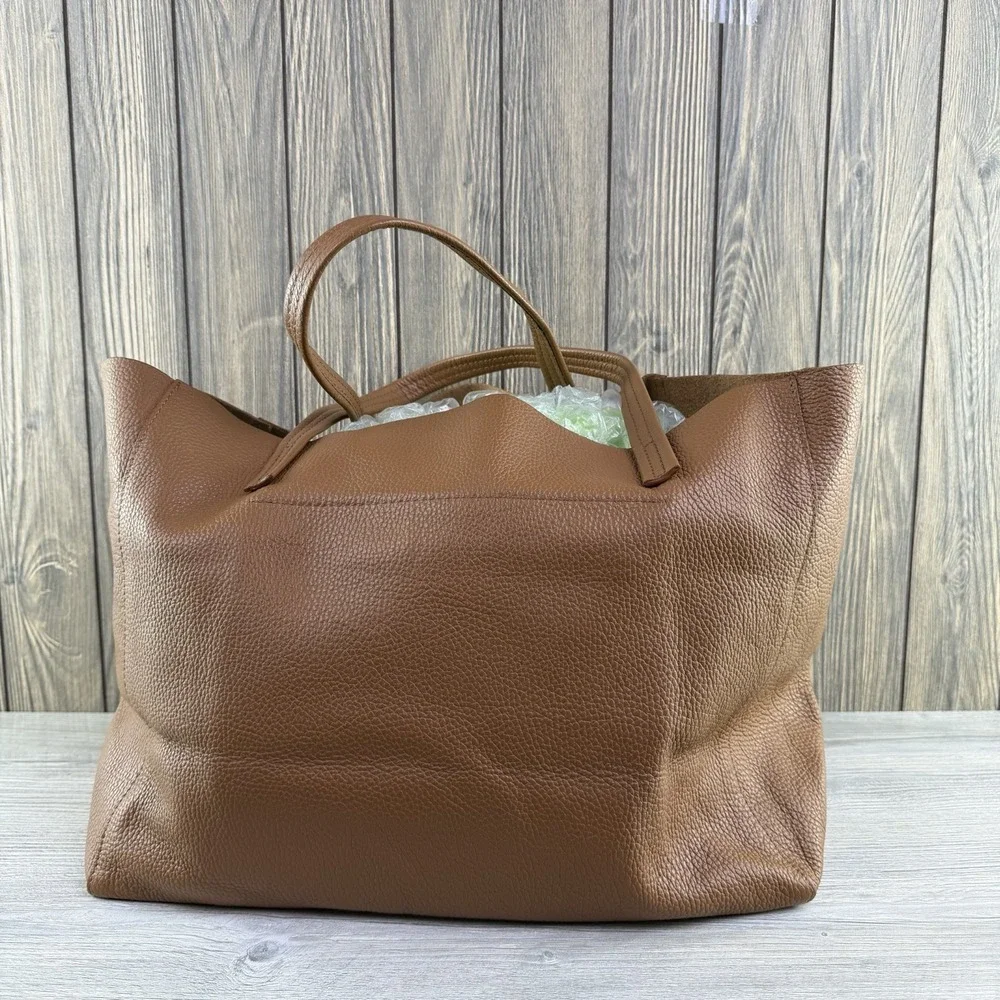 Kurt Geiger London Made in Italy 100% Leather Brown Large Tote Bag Shopper